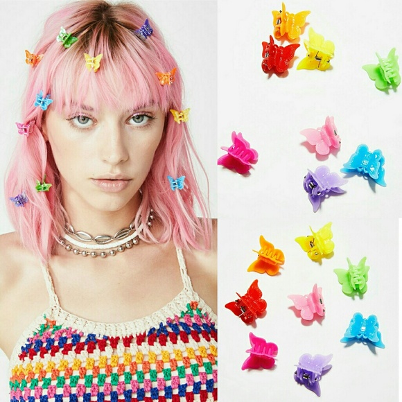 Set Butterfly Hair Clips 90s Y2K Festival Rave - Picture 9 of 9